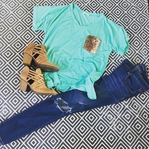 The perfect glitter pocket tee